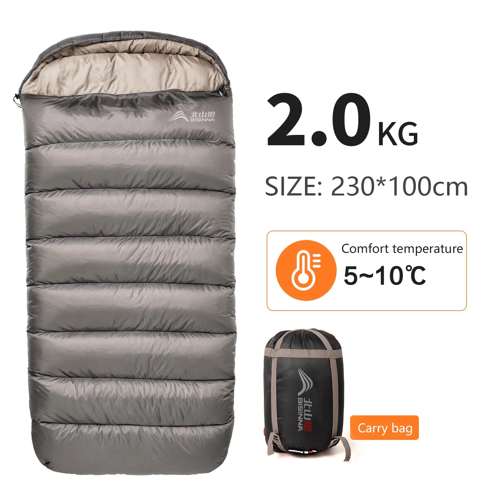 BISINNA Large 3 Season Sleeping Bag Lightweight Widen Long Adult Envelope Camping Bag