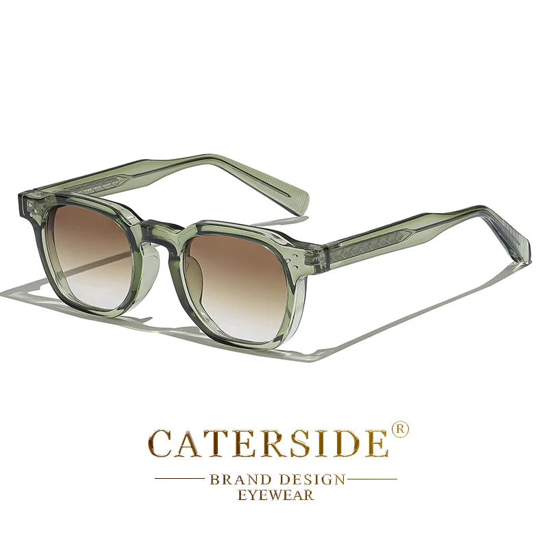 CATERSIDE Retro Punk Square Sunglasses UV400 Small Frame