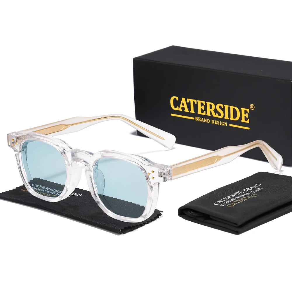 CATERSIDE Retro Punk Square Sunglasses UV400 Small Frame