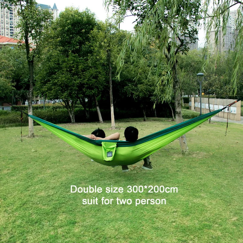 LEAFTOUR Portable Parachute Nylon Camping Hammock Single Double Outdoor Garden