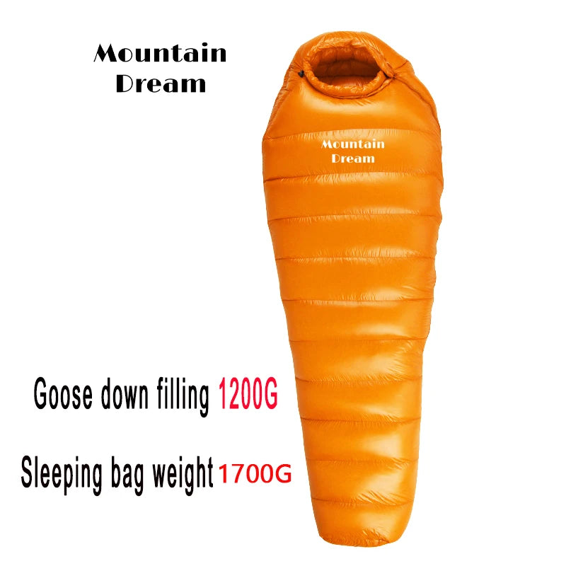 KOSRTON Winter Goose Down Mummy Sleeping Bag -20C Adult Camping Three Season Warm