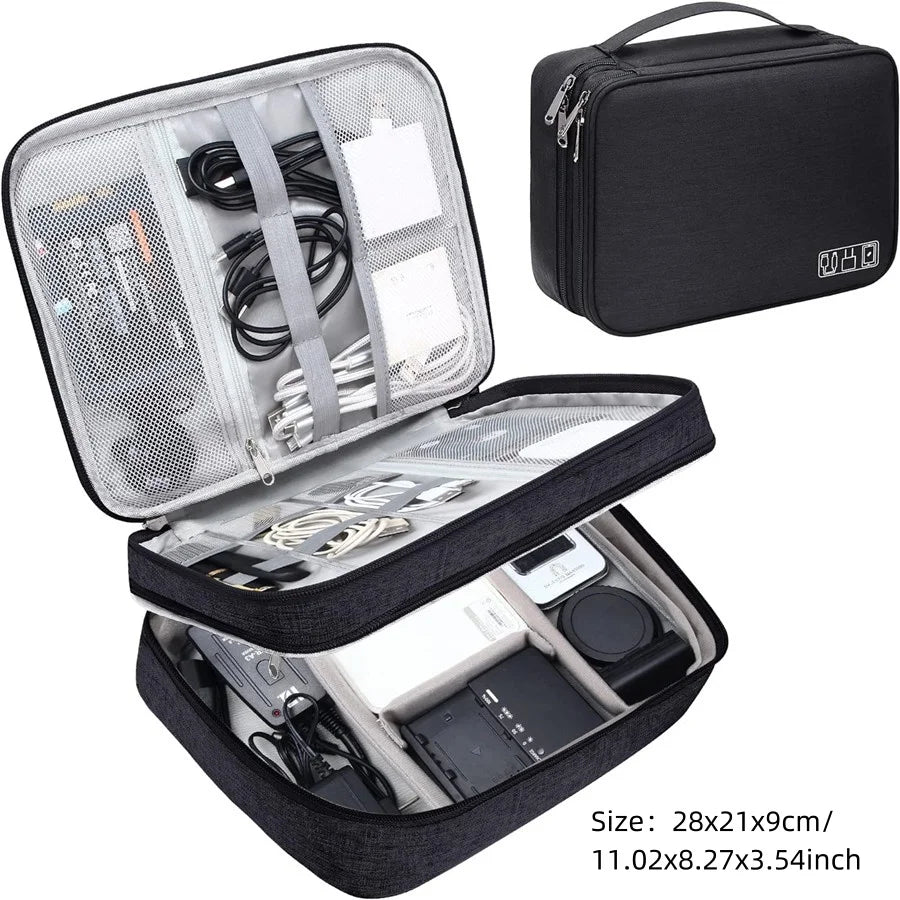 Travel Cable Organiser Bag, Portable Digital Storage Pouch for Gadgets and Electronic Devices