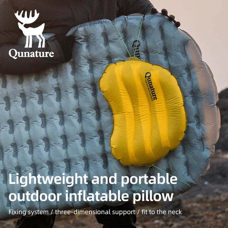 QUNATURE Inflatable Camping Pillow Lightweight Travel Hiking Backpacking Airplane