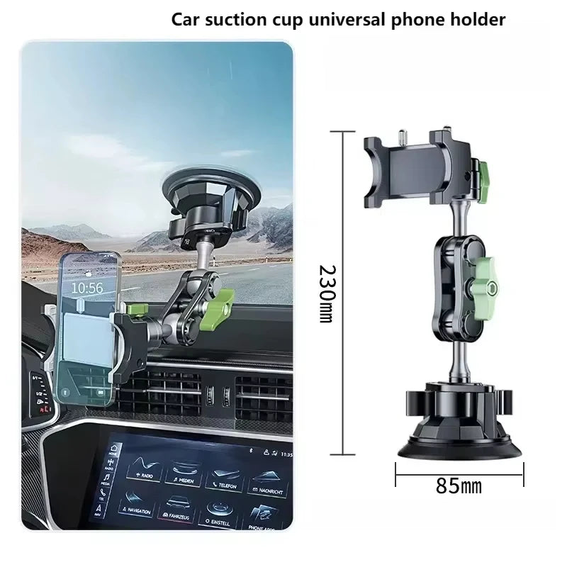 Universal Metal Car Phone Mount 360° Rotating Suction Cup Windshield Dashboard Holder