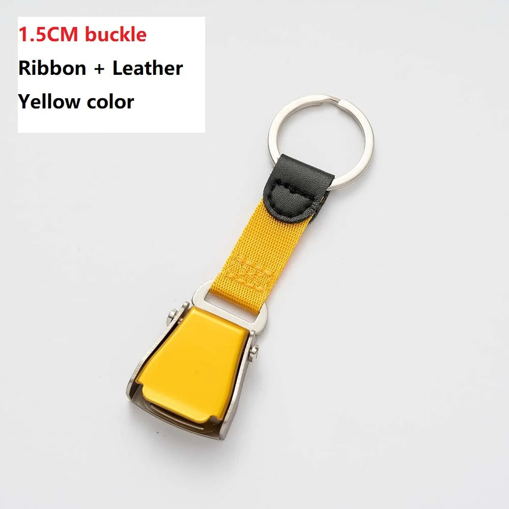 Aviation Seatbelt Buckle Keychain Airplane Flight Ribbon Safety Aircraft Gift Keyring Pendant