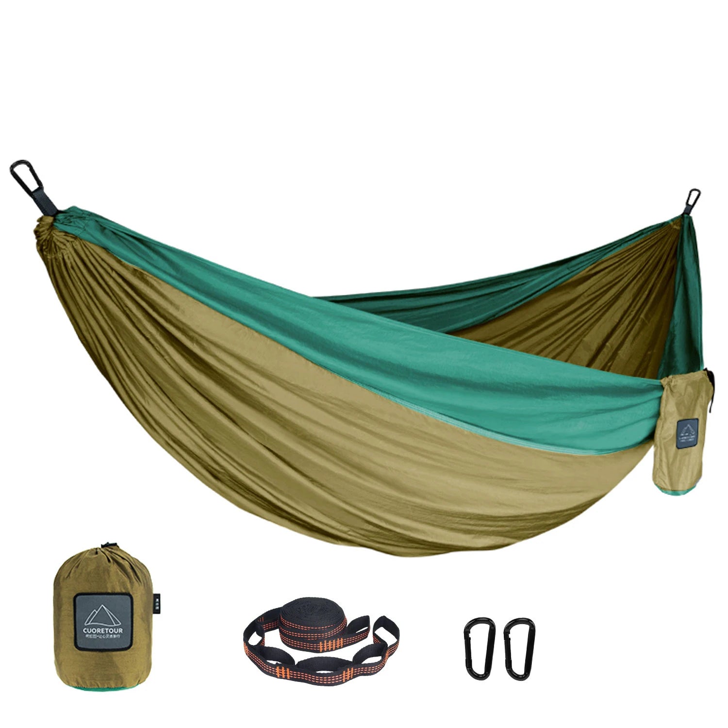 LEAFTOUR Portable Parachute Nylon Camping Hammock Single Double Outdoor Garden