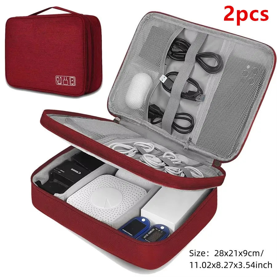 Travel Cable Organiser Bag, Portable Digital Storage Pouch for Gadgets and Electronic Devices