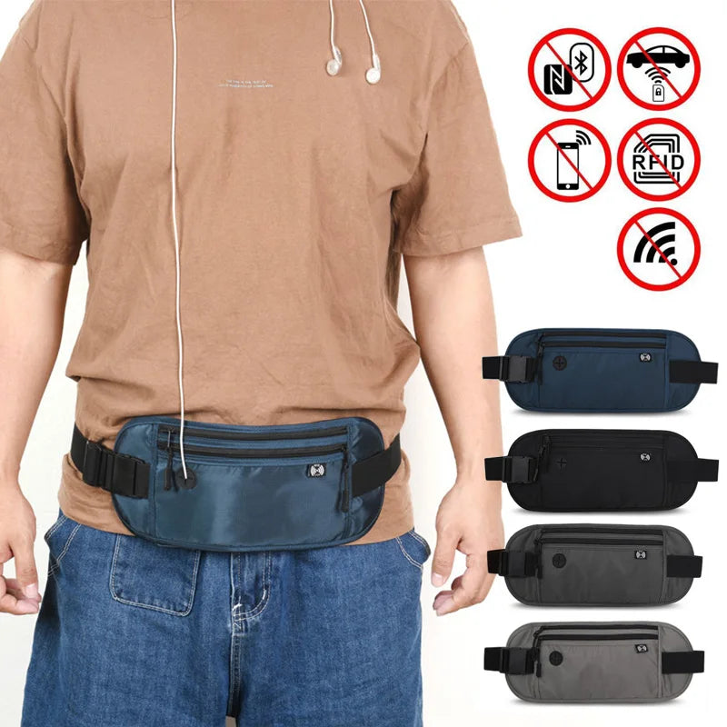 RFID Blocking Waterproof Travel Money Belt Waist Pack
