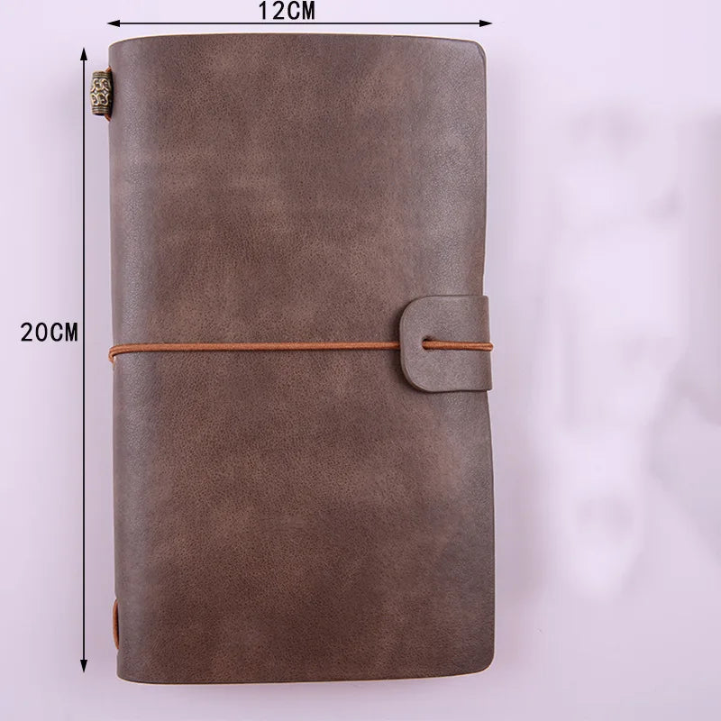 COLIKY A6 Handmade Vintage Leather Notebook Cowhide Travel Diary Journal Planner