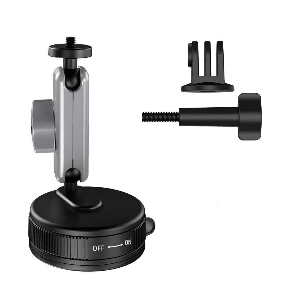 FLYMILE Action Camera Suction Cup Mount Glass Holder for DJI GoPro Insta360 Cameras