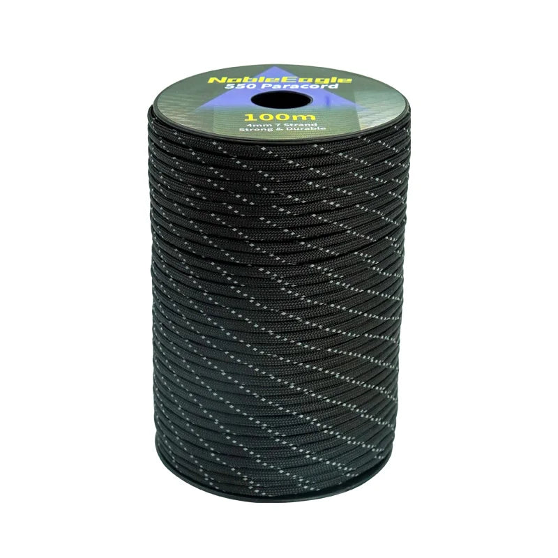 NOBLE EAGLE Reflective 550 Paracord 7 Strand 4mm Tactical Camping Tent Rope DIY Weaving Cord