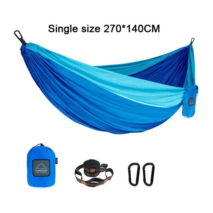 LEAFTOUR Portable Parachute Nylon Camping Hammock Single Double Outdoor Garden