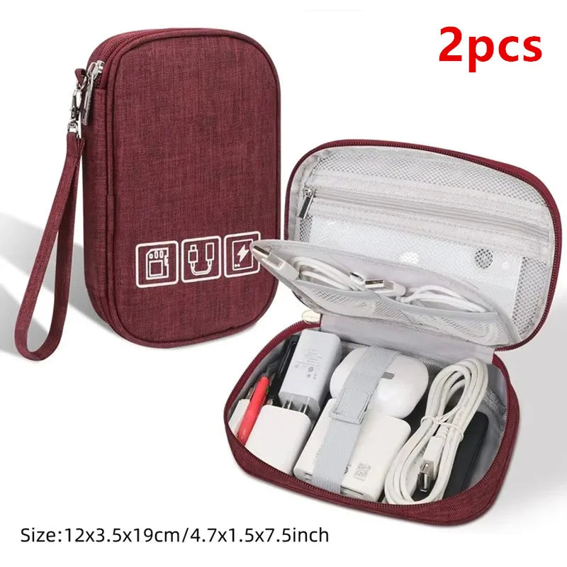 Travel Cable Organiser Bag, Portable Digital Storage Pouch for Gadgets and Electronic Devices
