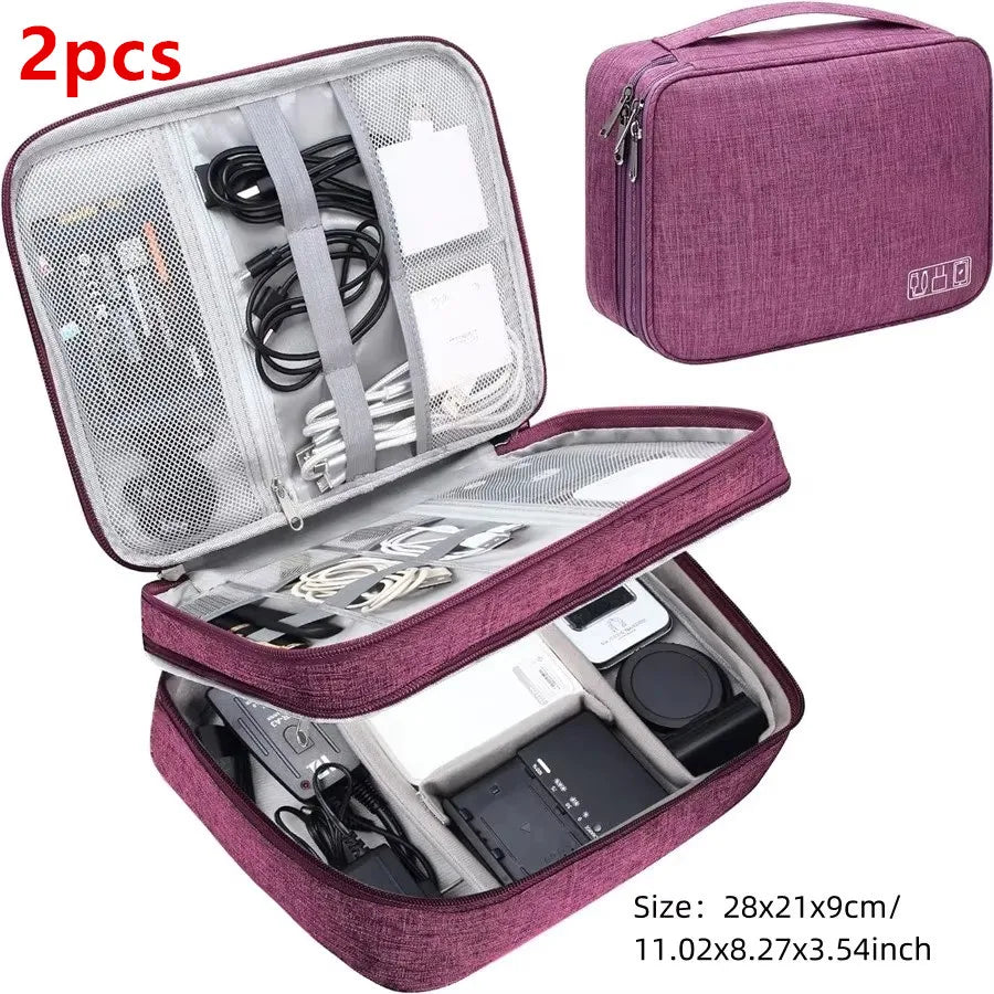 Travel Cable Organiser Bag, Portable Digital Storage Pouch for Gadgets and Electronic Devices