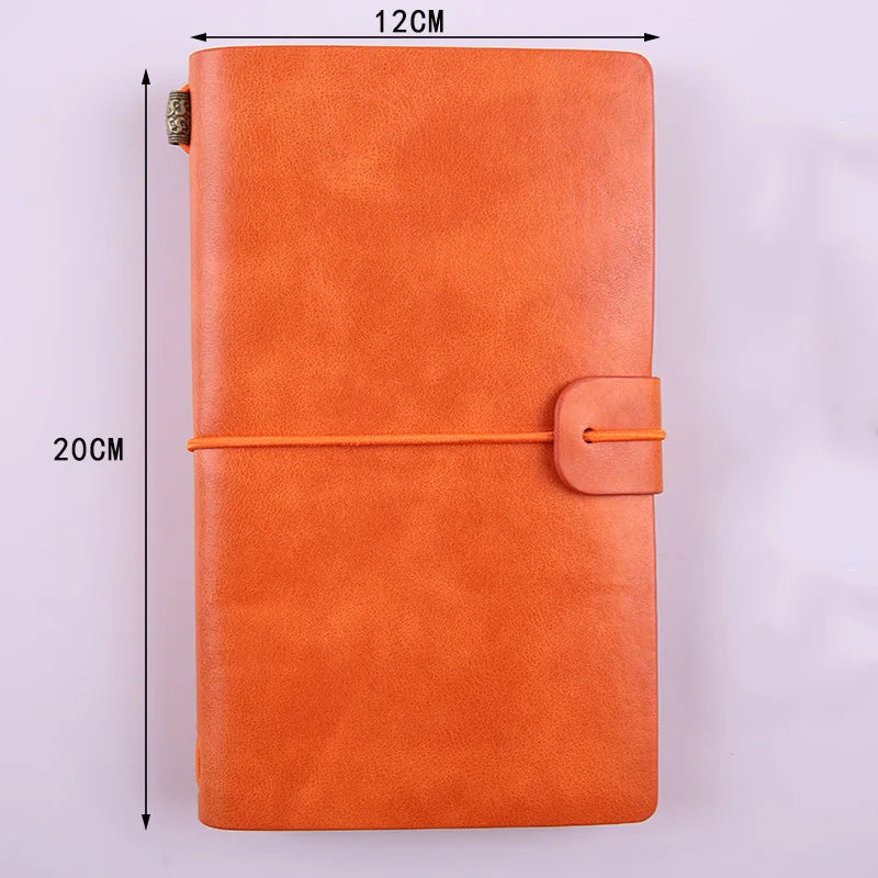 COLIKY A6 Handmade Vintage Leather Notebook Cowhide Travel Diary Journal Planner