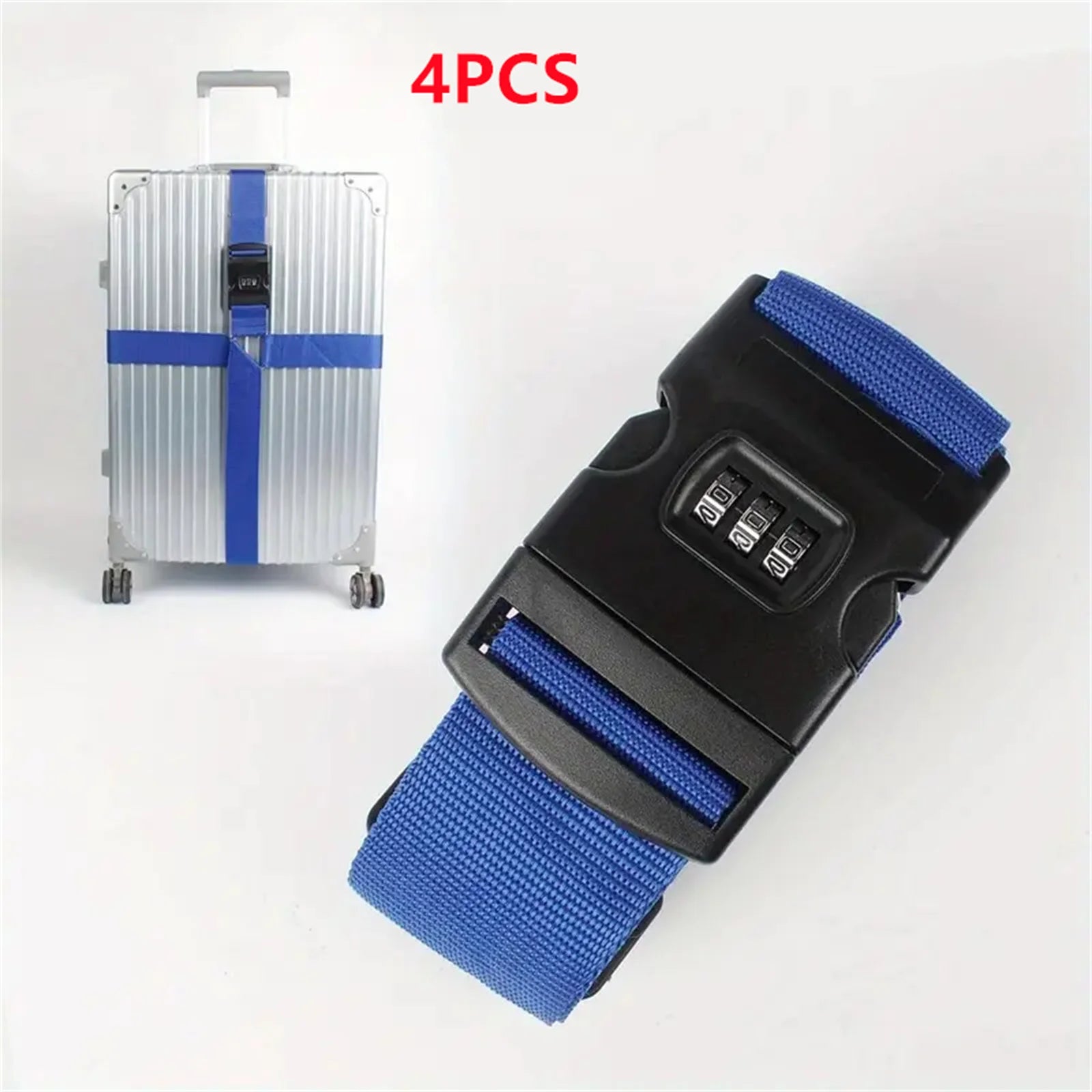Adjustable Luggage Strap with Combination Lock, Travel Suitcase Safety Belt 2m, Baggage Belt
