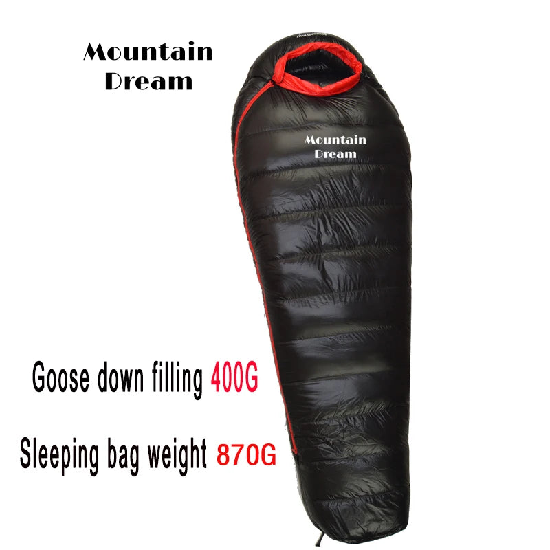 KOSRTON Winter Goose Down Mummy Sleeping Bag -20C Adult Camping Three Season Warm