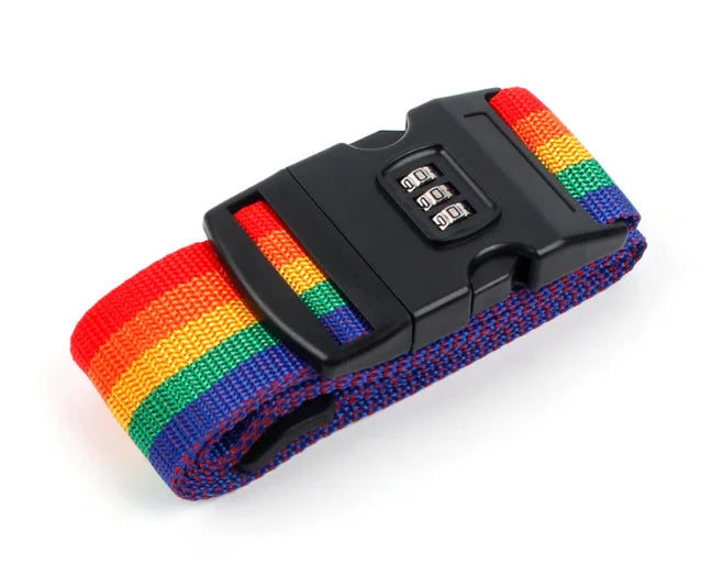 Adjustable Luggage Strap with Combination Lock, Travel Suitcase Safety Belt 2m, Baggage Belt