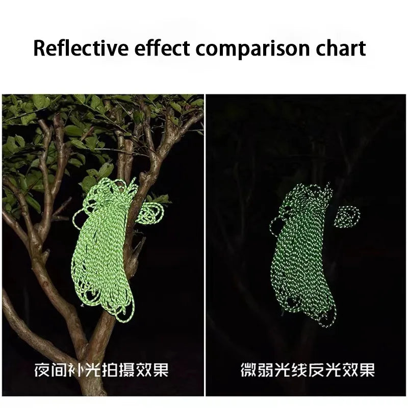 NOBLE EAGLE Reflective 550 Paracord 7 Strand 4mm Tactical Camping Tent Rope DIY Weaving Cord