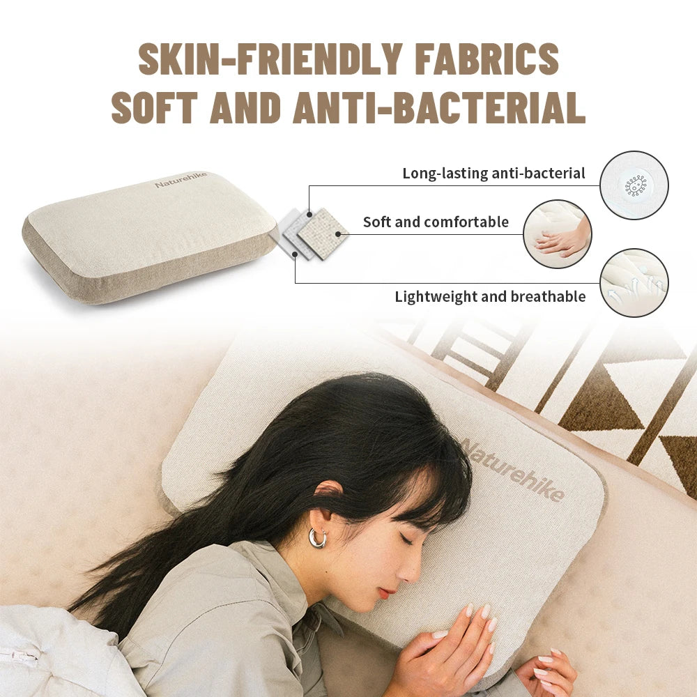 NATUREHIKE Memory Foam Camping Pillow Portable Travel Square Comfort Cushion