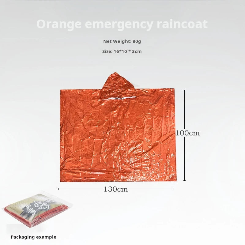 DIMIR Emergency Rain Poncho Thermal Blanket Waterproof Outdoor Survival Camping Gear