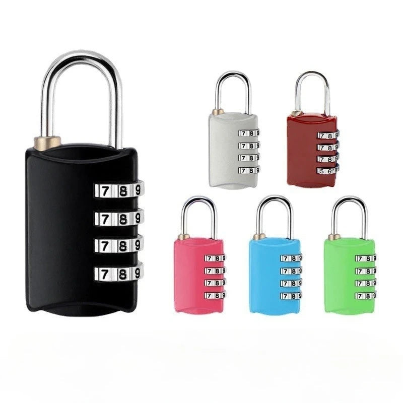 Mini 4 Digit Combination Padlock Resettable Travel Security Lock for Luggage and Gym