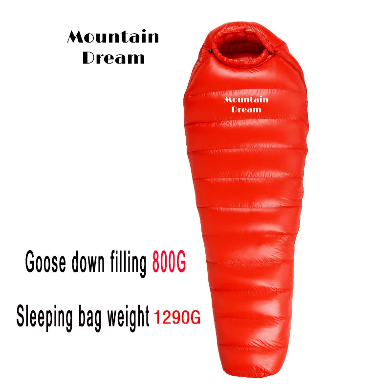 KOSRTON Winter Goose Down Mummy Sleeping Bag -20C Adult Camping Three Season Warm