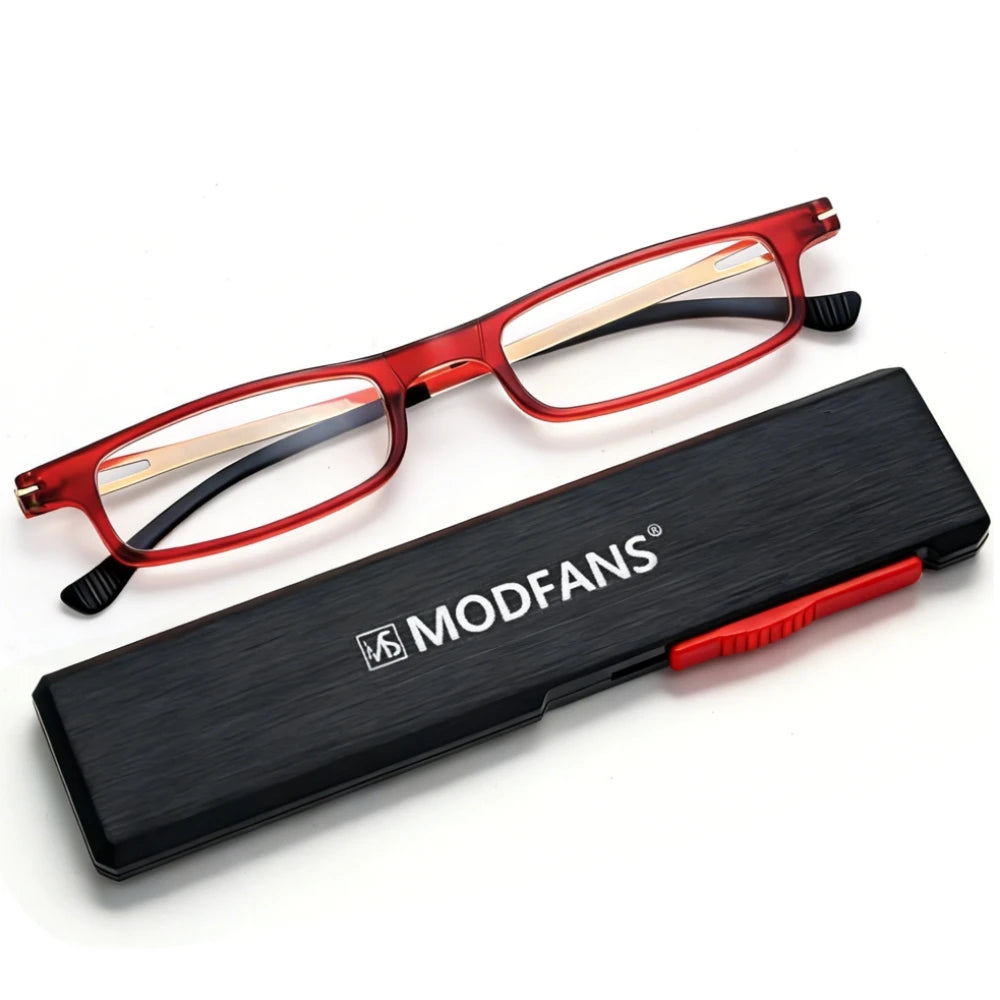 MODFANS Ultra Thin Folding Reading Glasses TR90 Blue Light Anti UV Portable