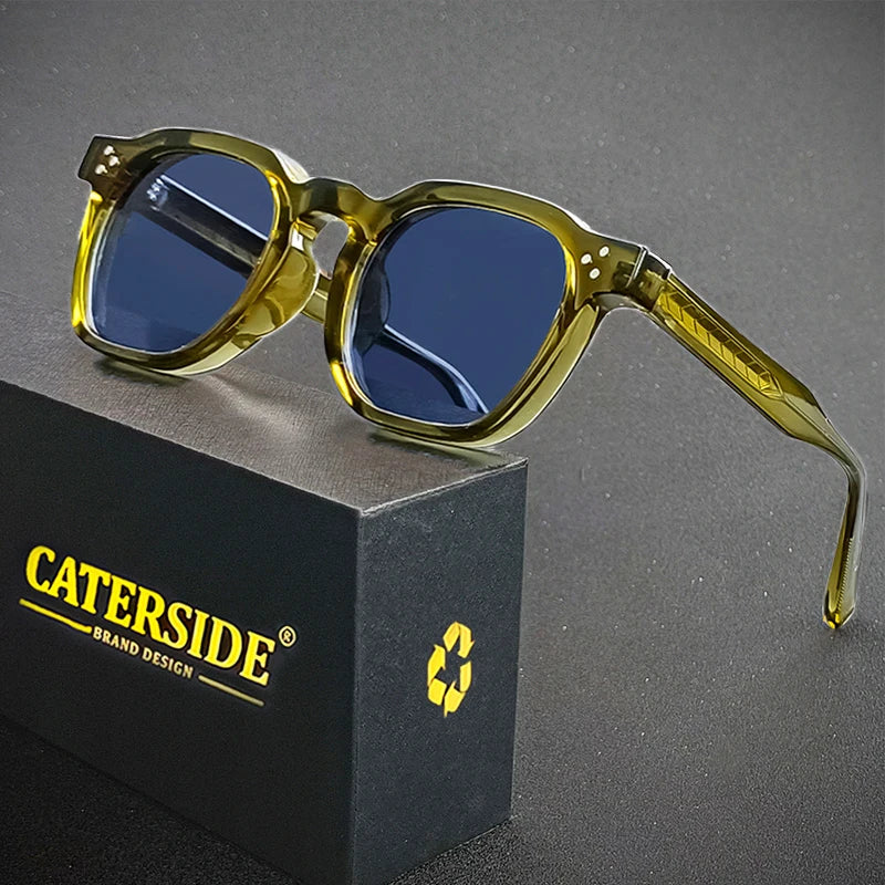 CATERSIDE Retro Punk Square Sunglasses UV400 Small Frame