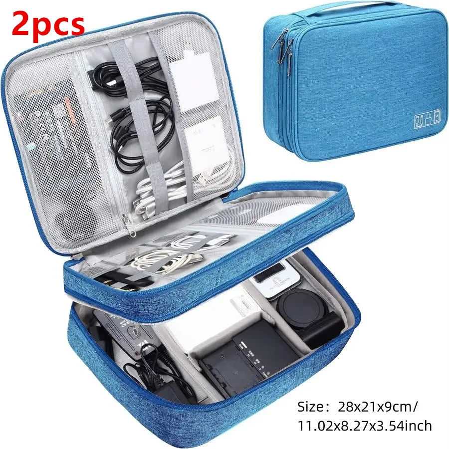 Travel Cable Organiser Bag, Portable Digital Storage Pouch for Gadgets and Electronic Devices