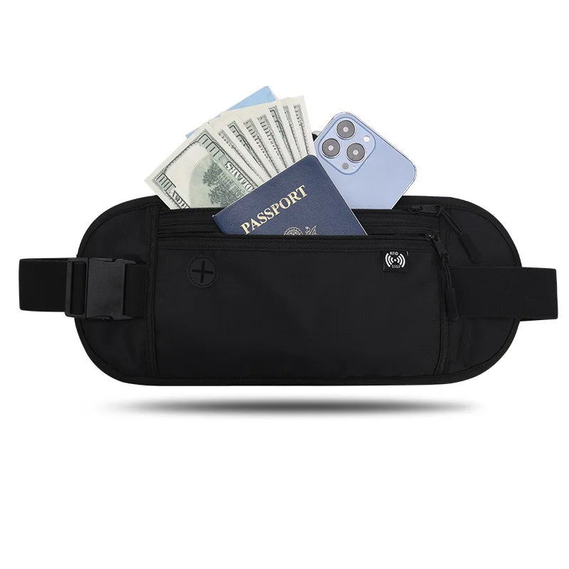 RFID Blocking Waterproof Travel Money Belt Waist Pack