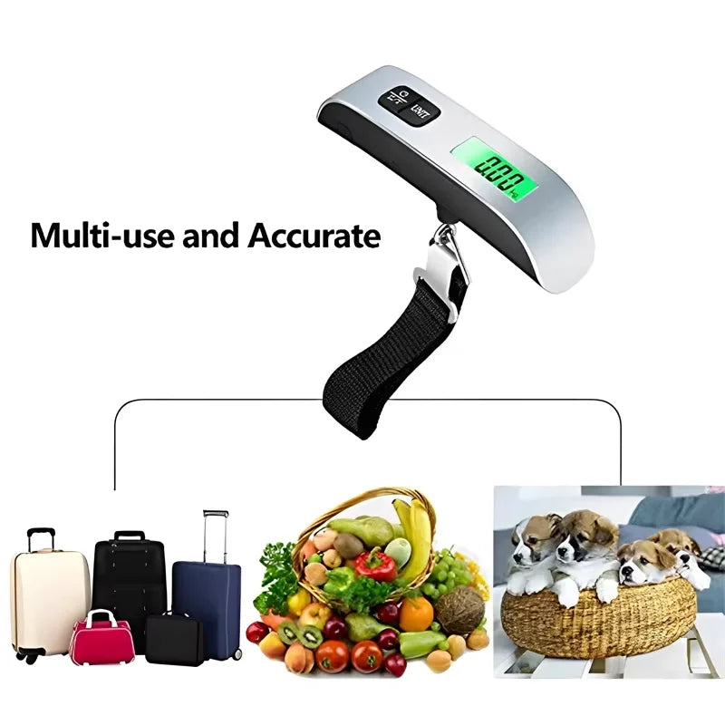 50kg Portable Digital Hanging Luggage Scale LCD Travel Suitcase Baggage Weighing Tool