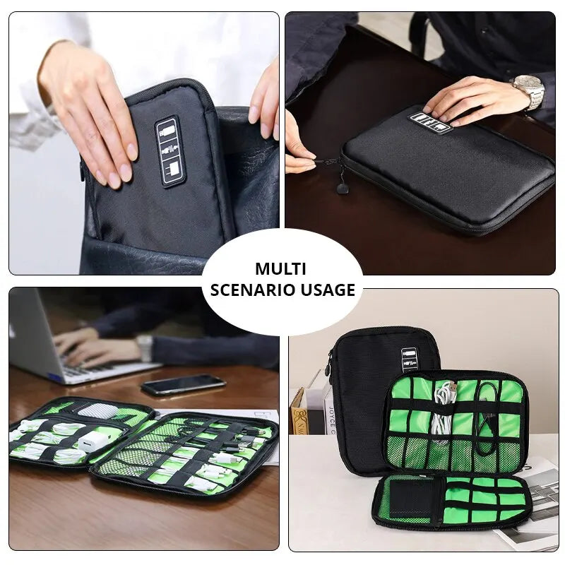 Portable Waterproof Electronic Accessories Storage Bag USB Cable Charger Travel Organiser Case