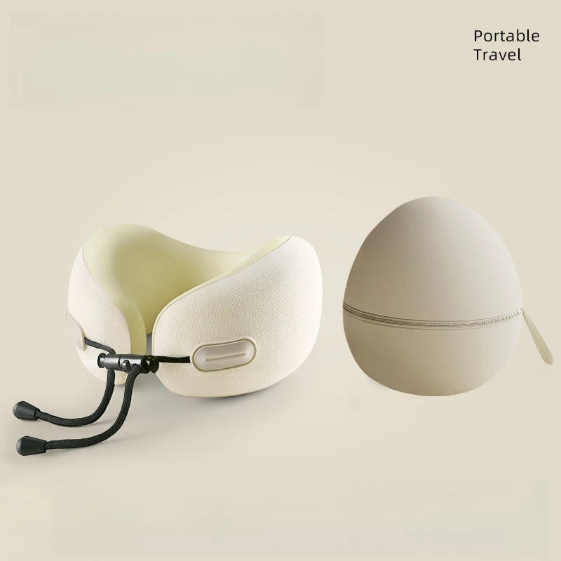 Memory Foam U Shaped Neck Pillow Compact Foldable Travel Pillow for Airplane Flights and Naps