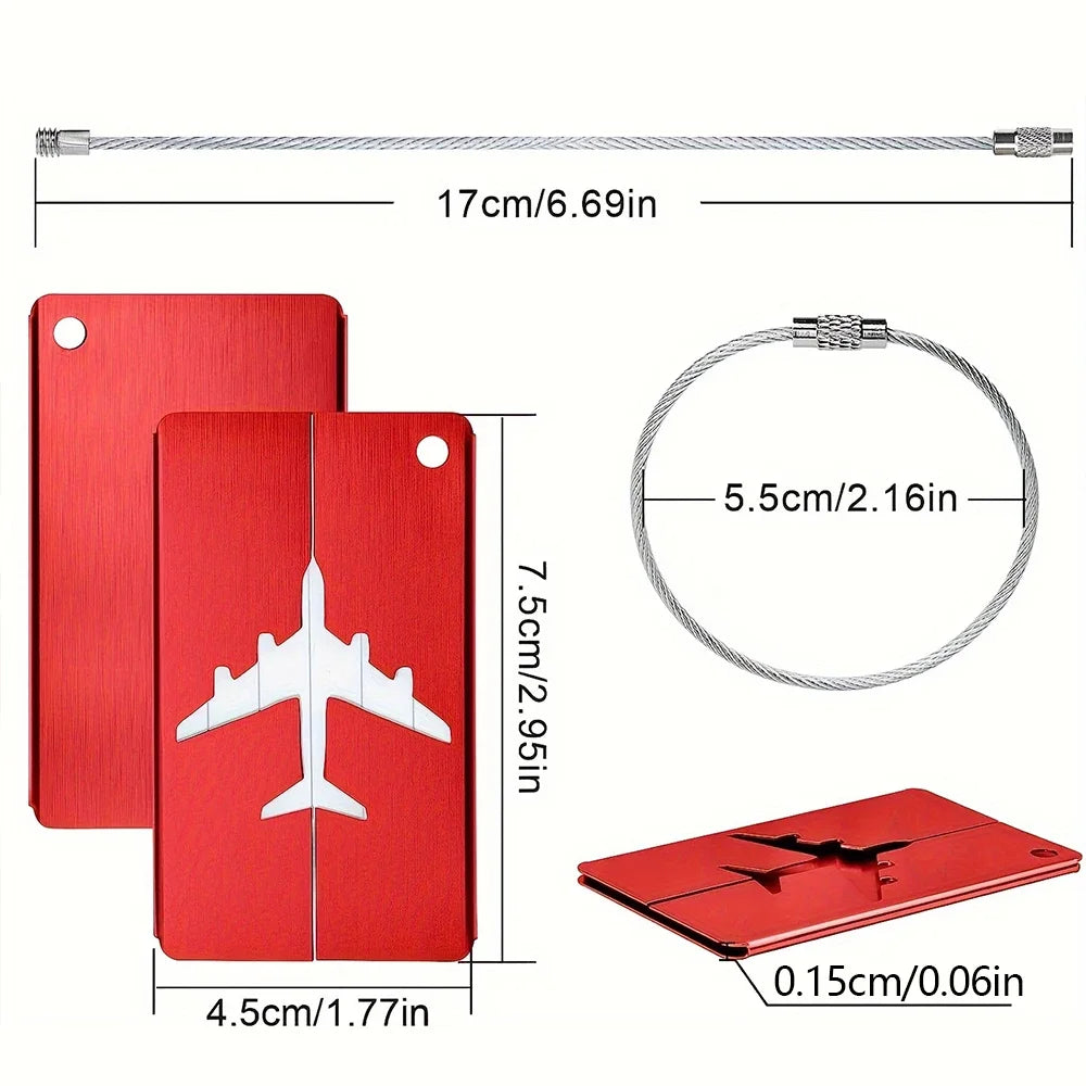 Aluminium Alloy Luggage Tag with ID Card, Durable Suitcase Travel Name Tag, Travel Accessories