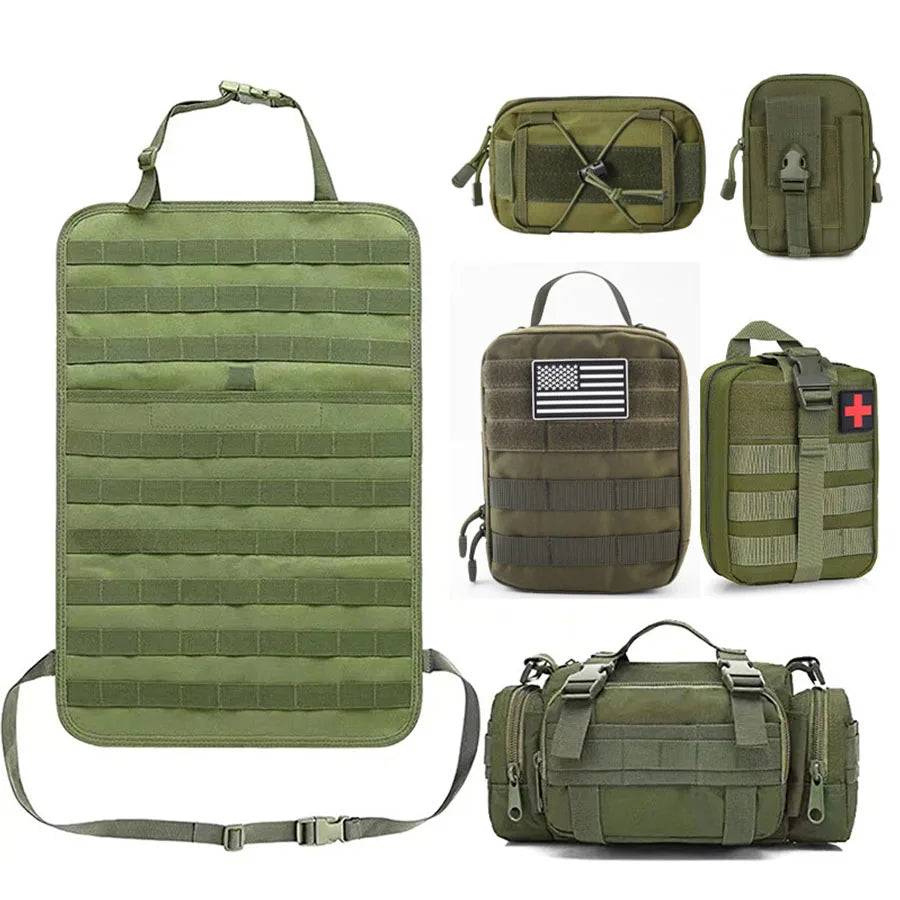 Multifunction Car or Aircraft Back Seat Organiser 600D Tactical Hanging Storage Bag 55x37cm