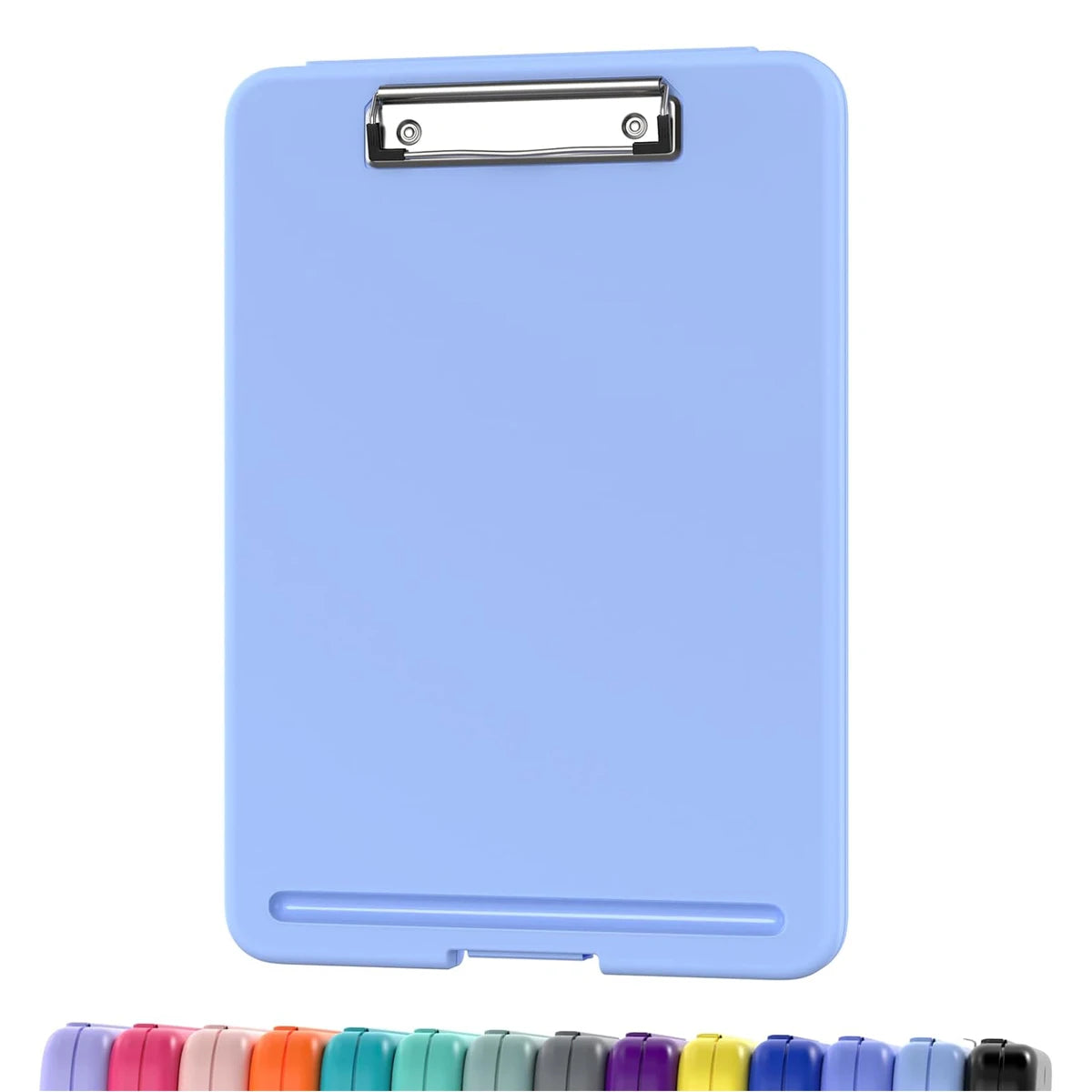 Storage Clipboard 9.5 x 13 Inch Foldable Writing Board with Low Profile Clip and Internal Storage