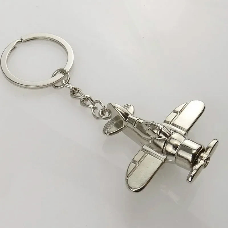 Cute Aviation Airplane Keychain Zinc Alloy Aircraft Lover Gift Keyring