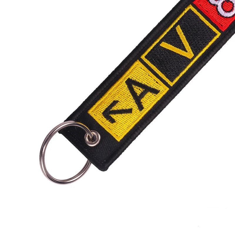 Aviation Pilot AV8R Embroidered Keyring Airport Taxiway Memorial Gift Key Chain VOIKUKKA