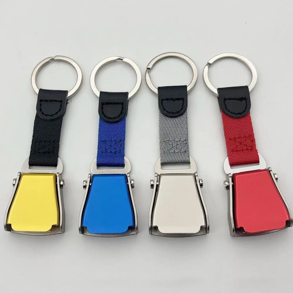 Aviation Seatbelt Buckle Keychain Airplane Flight Ribbon Safety Aircraft Gift Keyring Pendant