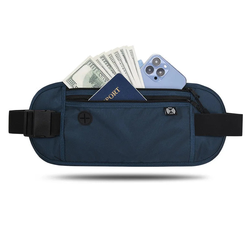 RFID Blocking Waterproof Travel Money Belt Waist Pack