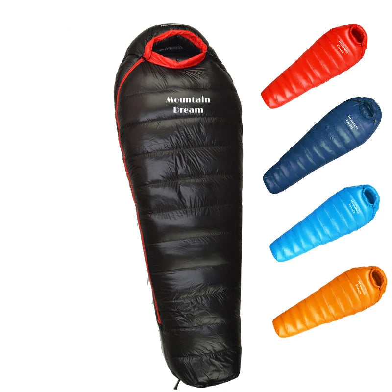 KOSRTON Winter Goose Down Mummy Sleeping Bag -20C Adult Camping Three Season Warm