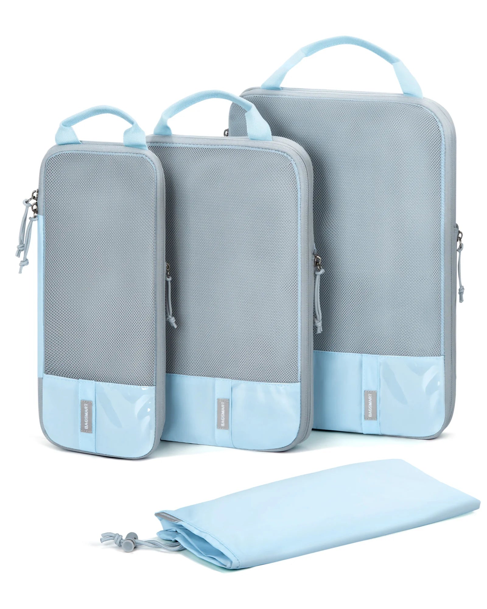 BAGSMART Compression Packing Cubes Set of 6 Lightweight Luggage Organiser for Travel Suitcases