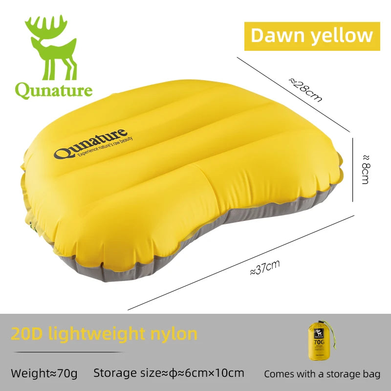 QUNATURE Inflatable Camping Pillow Lightweight Travel Hiking Backpacking Airplane