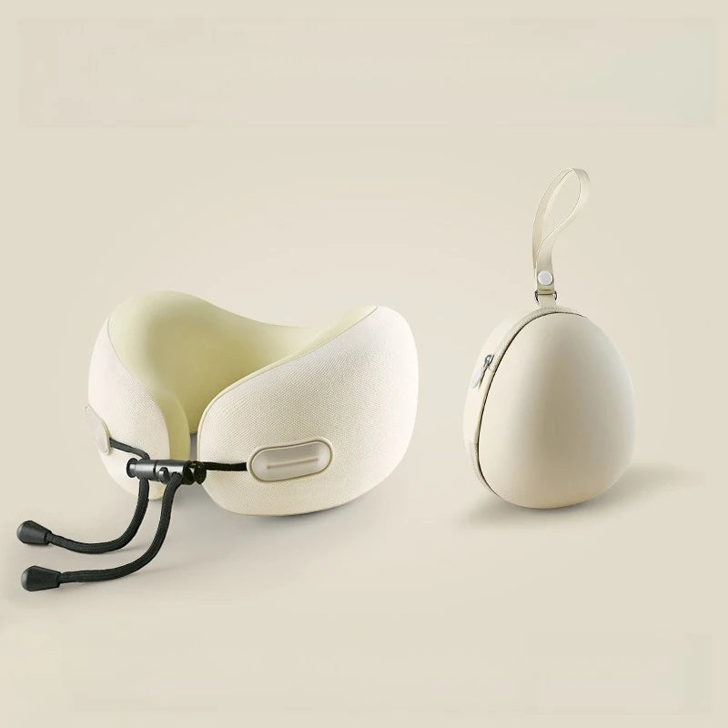 Memory Foam U Shaped Neck Pillow Compact Foldable Travel Pillow for Airplane Flights and Naps