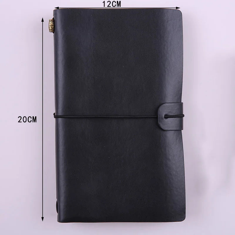 COLIKY A6 Handmade Vintage Leather Notebook Cowhide Travel Diary Journal Planner