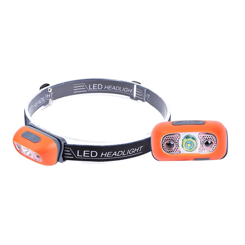 Mini LED Sensor Headlamp USB Rechargeable Super Bright Adjustable Angle Torch Headlight