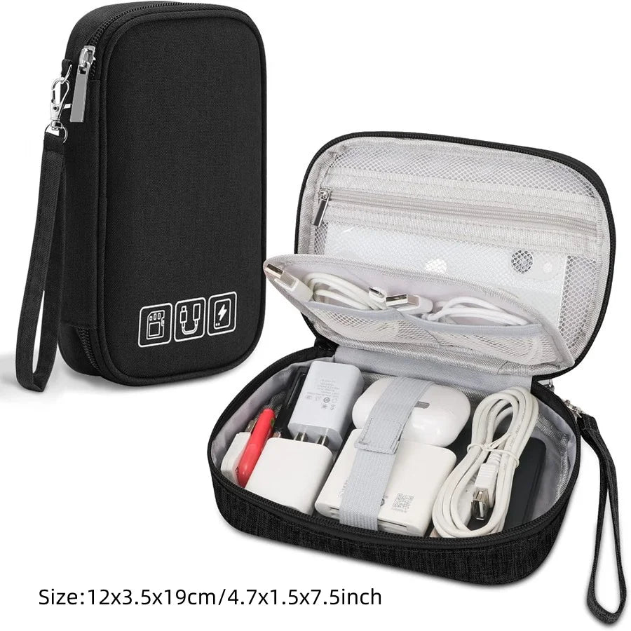 Travel Cable Organiser Bag, Portable Digital Storage Pouch for Gadgets and Electronic Devices