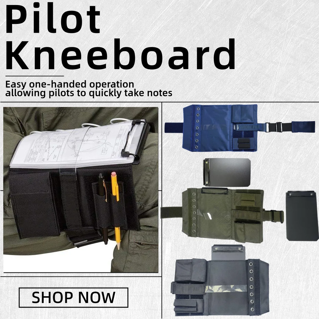 Aviation Pilot Kneeboard Clipboard Black Leg Strap Notepad Holder Flight Writing Board