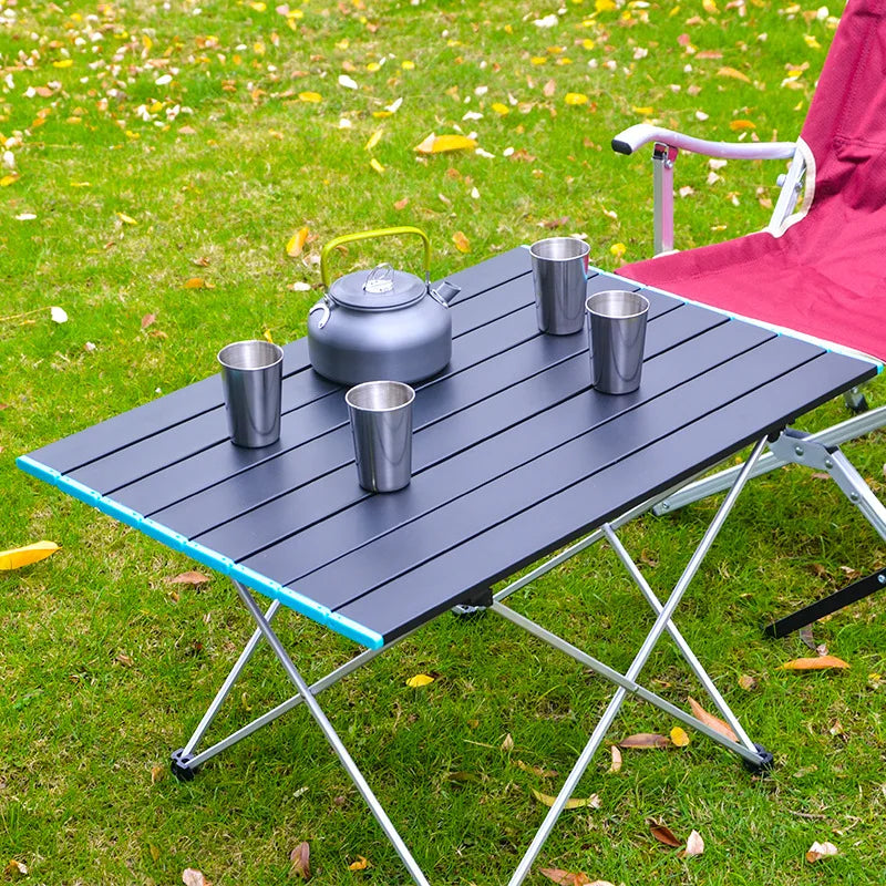 AZULBLANCO Ultralight Folding Camping Table Aluminium Outdoor Picnic BBQ Desk